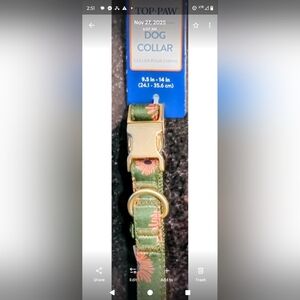 Top Paw Floral Green Dog Collar • NWT's • Small (9.5"-14")